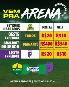 VALE TÍTULO 

 Primavera 
 Final – jogo da volta
 Arena Pantanal
 Sábado (29)
 1…