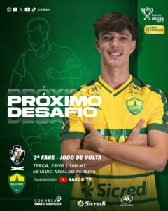 Cuiabá e Vasco jogam por vaga nas quartas de finais da Copa do Brasil Sub-17 

C…