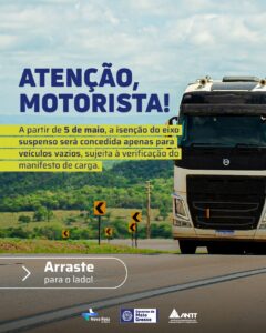 Nova modalidade de cobrança na BR-163/MT

Autorizada pela ANTT, a nova forma de…