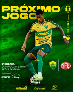 Domingo tem Dourado na Arena Pantanal!

Vamos, Cuiabá!

 Ferroviária-SP
 5ª Rod …