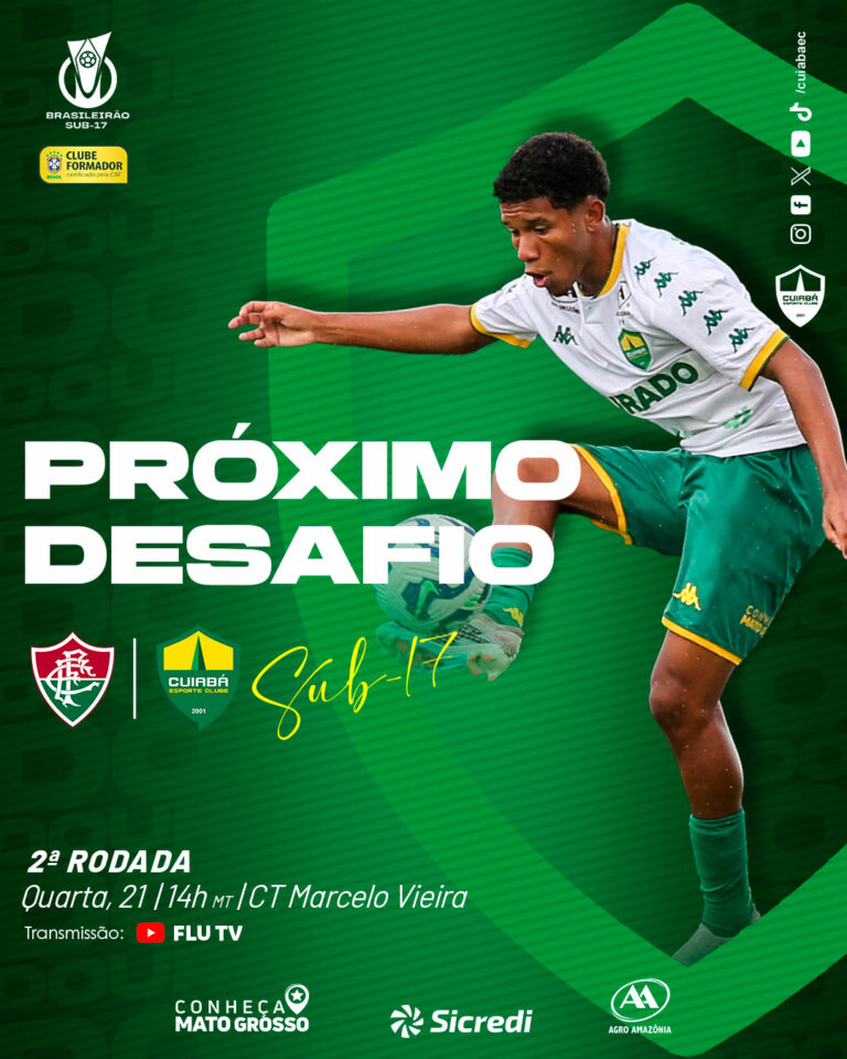 Pela segunda rodada do Campeonato Brasileiro Sub-17, o Cuiabá enfrenta o Flumine…