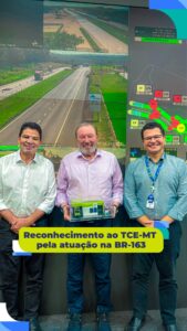Hoje nos reunimos com o TCE-MT para apresentar o andamento das obras na BR-163. …