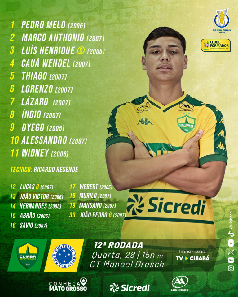 O Dourado está definido para enfrentar o Cruzeiro pelo Brasileiro Sub-20.

#Orgu…