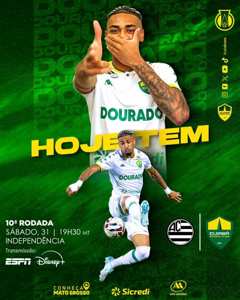 Hoje é dia de torcer pelo Dourado na Série B!

 Athletic-MG
 10ª Rod – Brasileir…