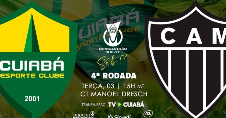 Hoje tem Cuiabá e Atlético-MG pelo Brasileiro Sub-17, com transmissão ao vivo pe…
