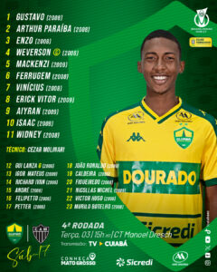 O Dourado está definido para enfrentar o Atlético-MG pelo Brasileiro Sub-17.

#O…