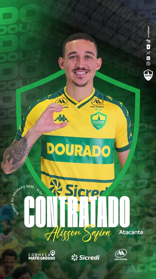 Alisson Safira é do Dourado! 

#OrgulhodeMatoGrosso