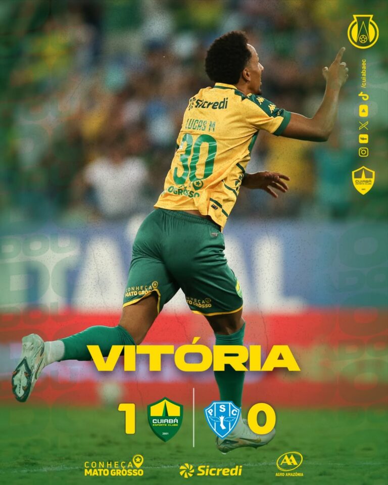 Vencemos! Grande vitória sobre o Paysandu, jogando na Arena Pantanal. É o sexto …