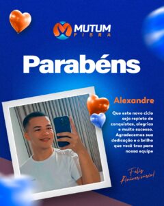 Parabéns, Alexandre! Que essa nova fase traga ainda mais conquistas e alegrias….
