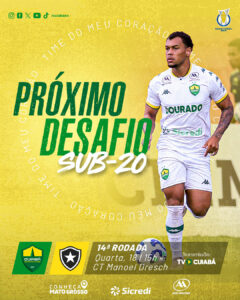 O time sub-20 do Cuiabá enfrenta o Botafogo, nesta quarta-feira (18), a partir d…