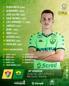 Dourado escalado para a partida diante do Fluminense, no CT de Xerém, pelo Brasi…
