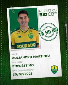 Bidou e o argentino Martínez já está à disposição do Dourado para a Série B.

#O…