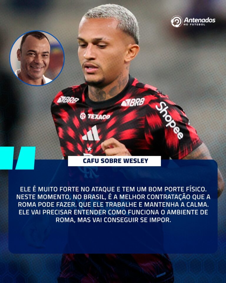 WESLEY TÁ COM MUITA MORAL!! 

 Cafu elogiou Wesley e destacou o físico do later…