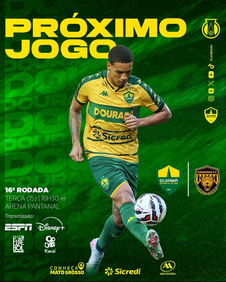 Dia 15 tem Dourado na Arena Pantanal. 
Anote na sua agenda! 

 Amazonas 
 16ª Ro…