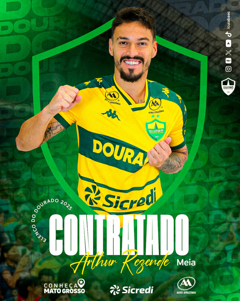 O Cuiabá oficializa nesta segunda-feira (7) a contratação do meia Arthur Rezende…