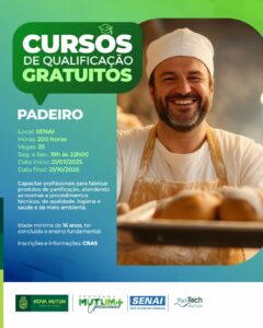 CURSO GRATUITO DE QUALIFICAÇÃO – PADEIRO 

Você quer aprender uma nova profissã…
