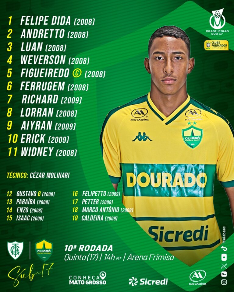 O Dourado está pronto e escalado para enfrentar o América-MG pelo Brasileiro Sub…