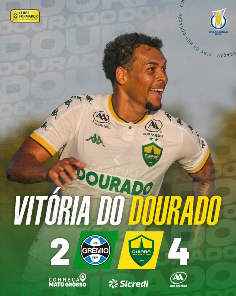 Vitória do Dourado sobre o Grêmio pelo Brasileiro Sub-20. Dourado chega aos 18 p…