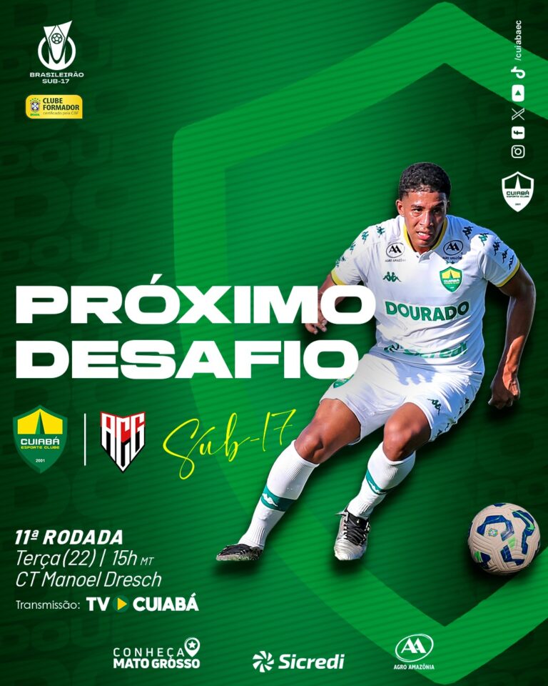 A equipe sub-17 do Cuiabá enfrenta o Atlético-GO, nesta terça-feira (22), a part…