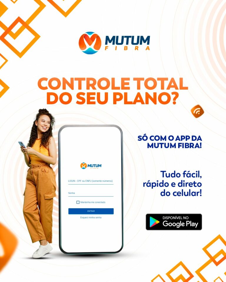Controle total do seu plano? Só com o app da Mutum Fibra!
 2ª via da fatura
 Con…