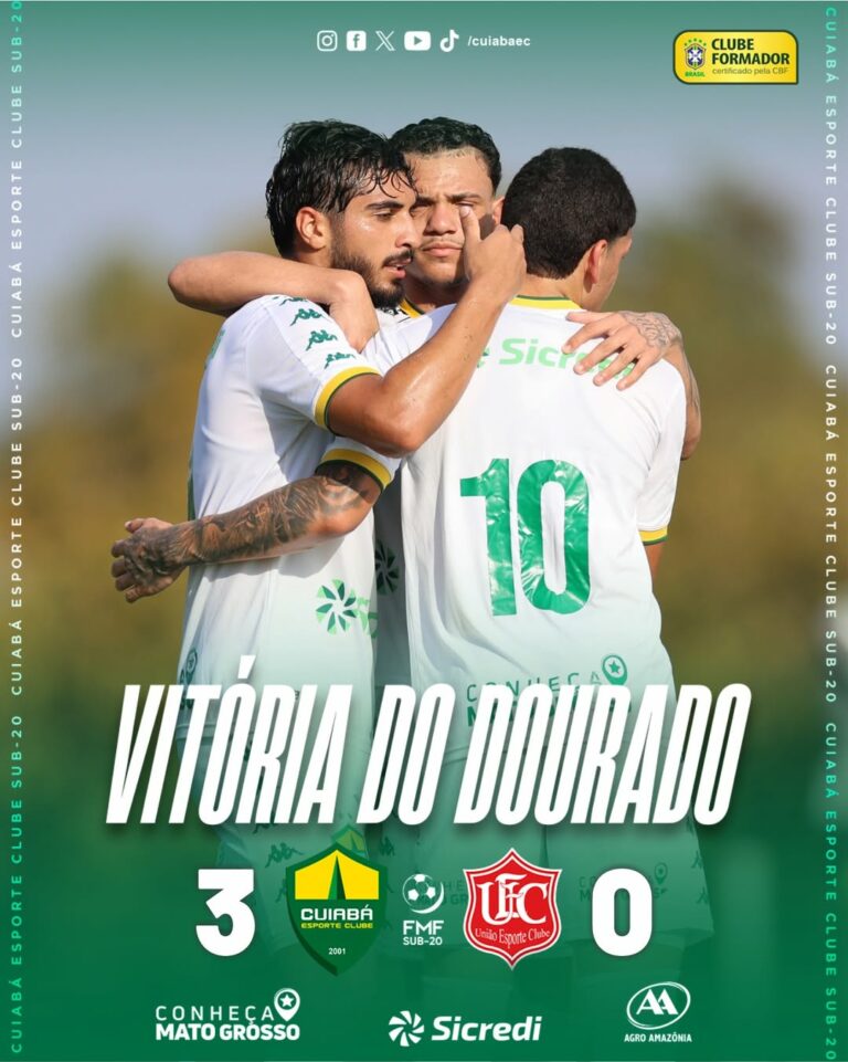 Vitória do Dourado sobre o União, pela quarta rodada do Mato-grossense Sub-20. C…