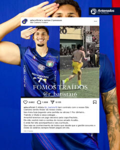 Polêmica no São Caetano!

O clube publicou que foi “traído” pelo jogador Ricard…