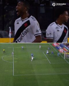 VASCO NA FRENTE! Em jogada na pequena área, Rayan abriu o placar contra o CSA.