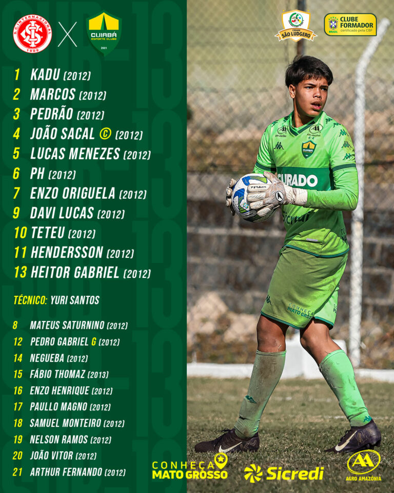 Dourado definido e pronto para enfretar o Inter, a partir das 16h (MT).

Vamos, …