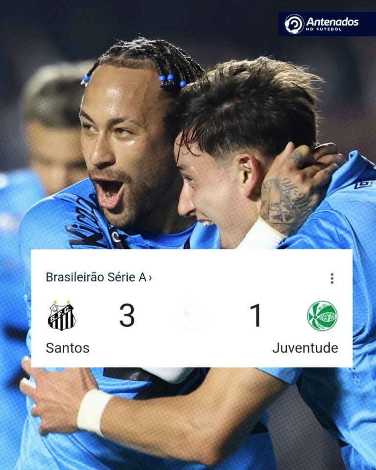 DEU SANTOS! Com 2 gols de Neymar, o Peixe vence o Juventude e sai do Z4!