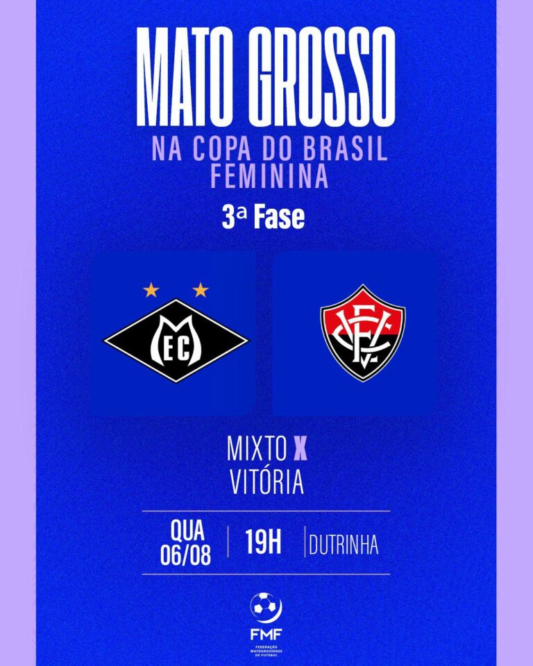 Mixto recebe o Vitória-BA pela terceira fase da Copa do Brasil Feminina

O Mixto…
