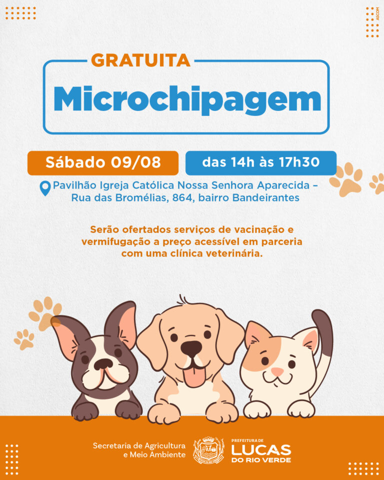Oportunidade imperdível para cuidar do seu pet!
Neste sábado, você poderá micro…