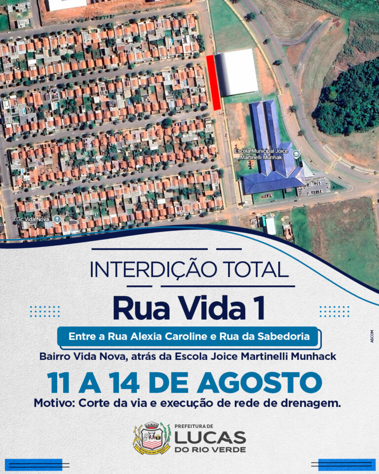 INTERDIÇÃO TOTAL 

Atenção, moradores e motoristas do Bairro Vida Nova!
A Rua V…