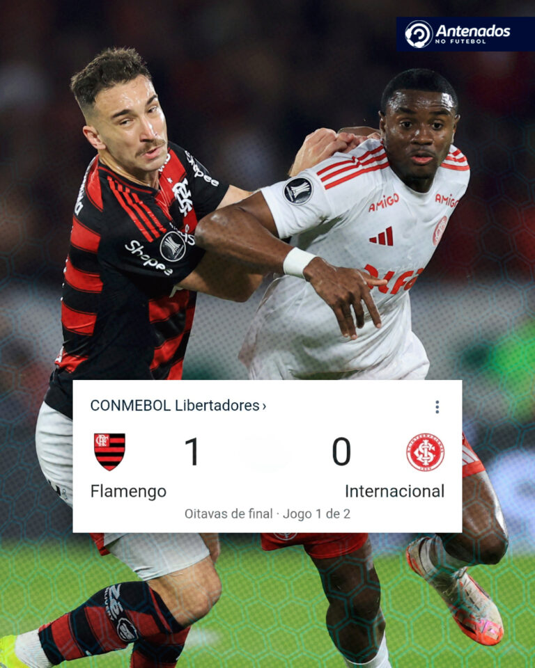 Com gol de Bruno Henrique, Flamengo vence o Internacional no jogo de ida das oit…