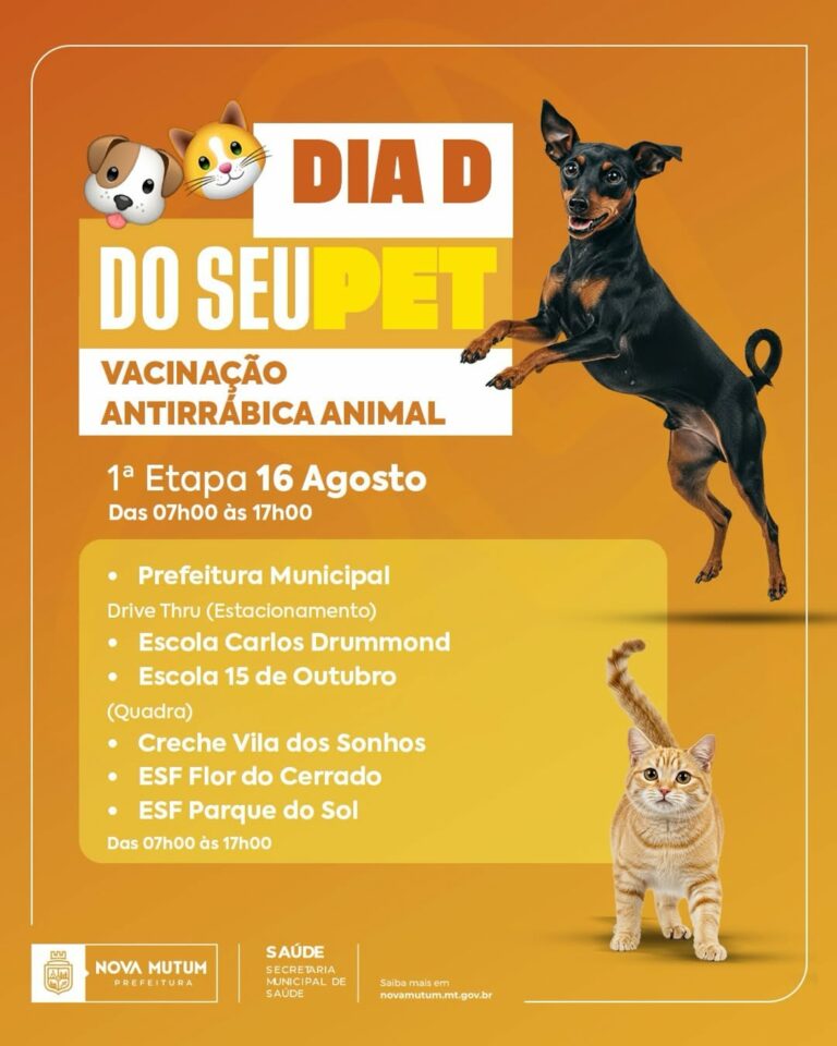 Dia D do seu Pet! 
Já está tudo pronto, confira os locais e horários!