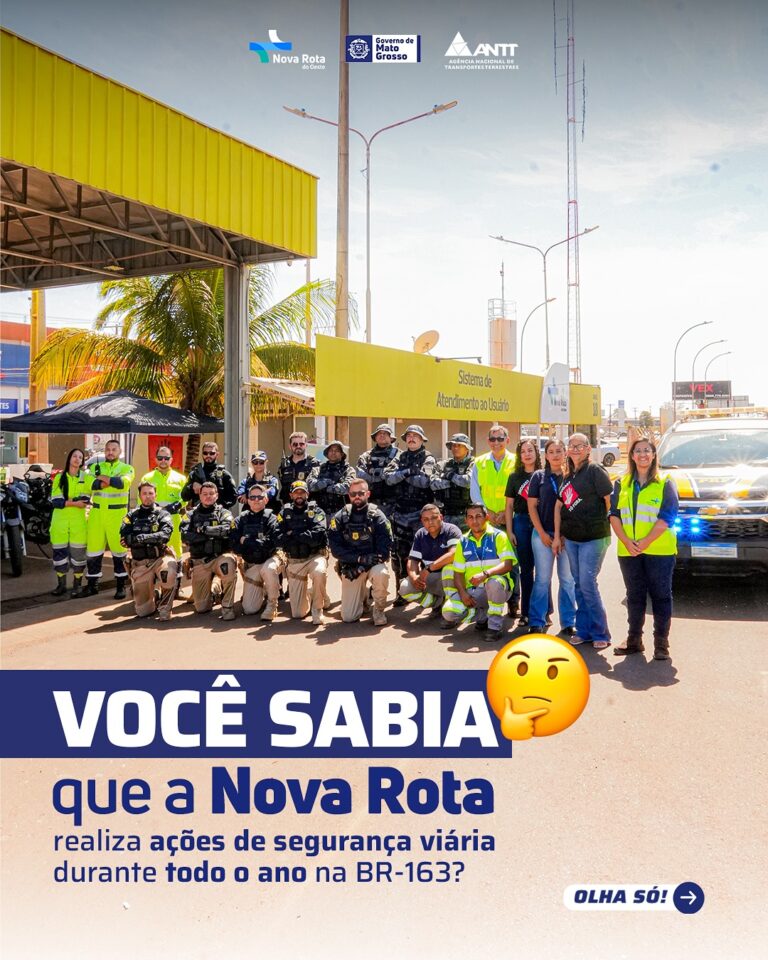 Você sabia?
A Nova Rota realiza ações de segurança viária durante todo o ano na…