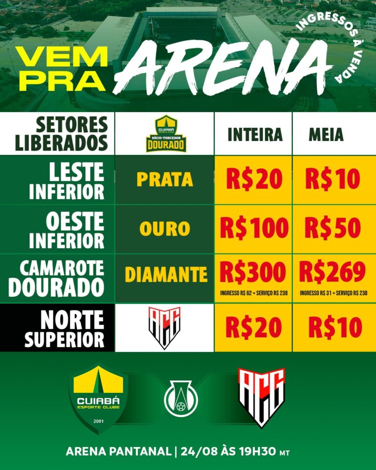 Domingo tem Dourado na Arena. Compre seu ingresso. 

 Atlético-GO
 23ª Rod. Bras…