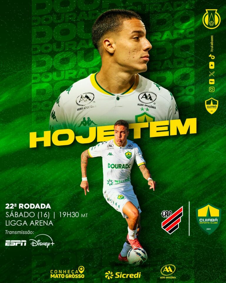 Hoje tem Dourado no Paraná!

 Athletico-PR
 22ª Rod – Brasileiro Série B
 Ligga …