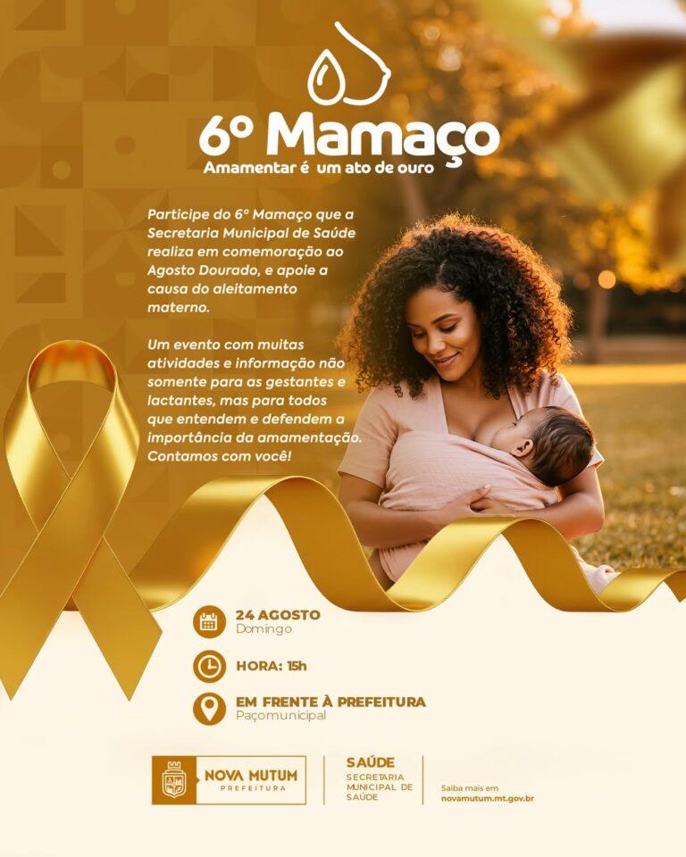 6° MAMAÇO – Amamentar é um ato de ouro! 

A Secretaria Municipal de Saúde convi…