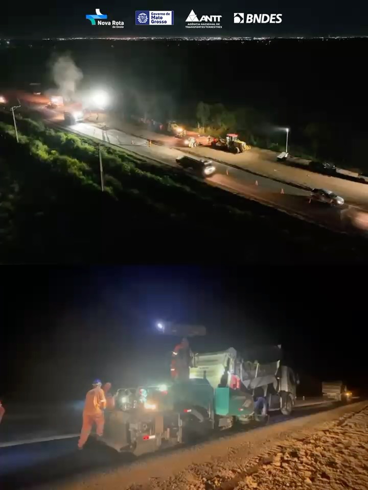 A duplicação da BR-163 entre Sorriso e Sinop agora também acontece à noite! 

 D…