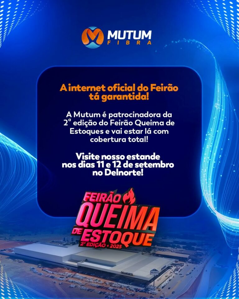 A Mutum Fibra é Patrocinadora Oficial do Feirão Queima de Estoque! 
 Estacionam…