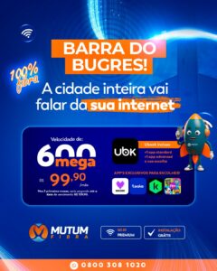 Barra do Bugres não para, e sua internet também não pode parar!

Com 600 Mega d…