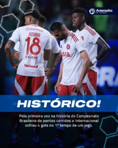 Pela primeira vez na era dos pontos corridos, o Internacional sofreu 4 gols no 1…