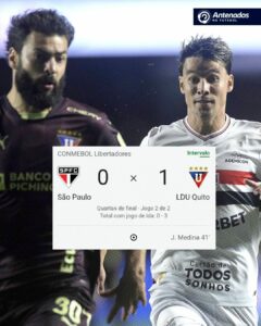 LDU vencendo no Morumbis! 3×0 no agregado e o São Paulo precisa de um MILAGRE p…