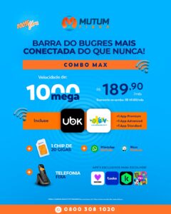 Um combo que é puro benefício!

1 GIGA de internet + telefonia + apps + TV. Tud…