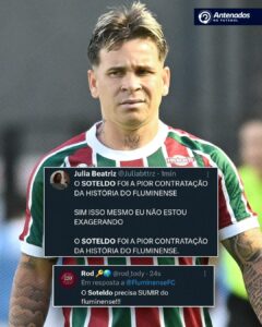 Soteldo foi bastante criticado pelos torcedores do Fluminense após o time sofre…