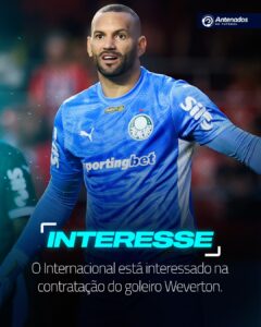Segundo o jornalista Vagner Martins, o Internacional tem interesse em Weverton, …