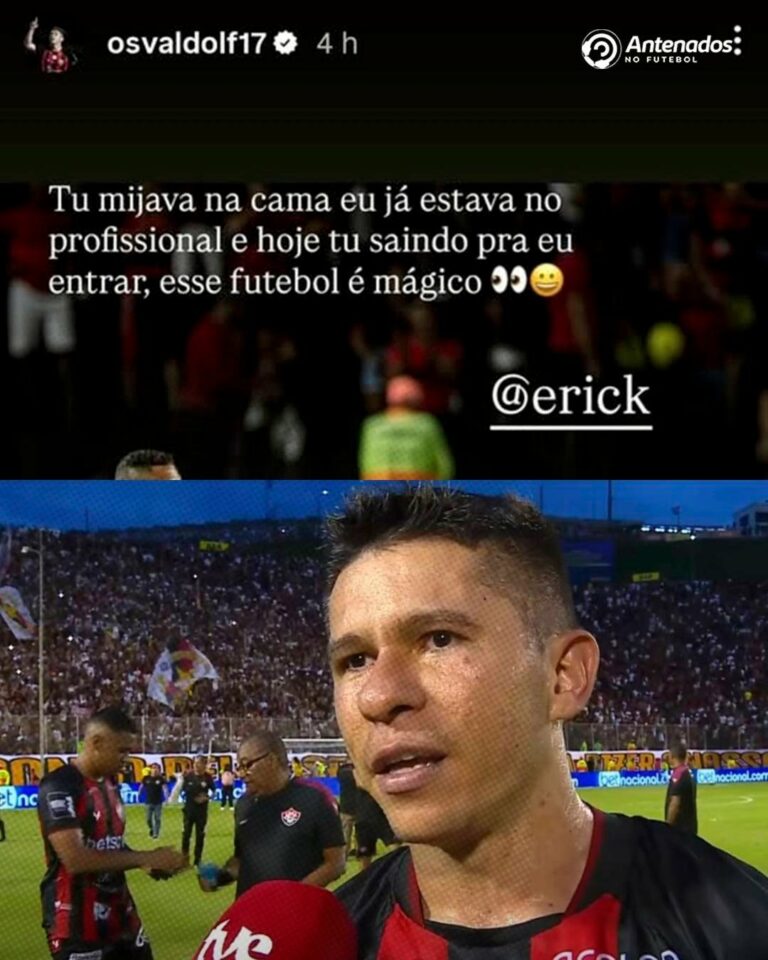 Simplesmente Osvaldo em seu Instagram sobre substituir o Erick no Ba-Vi!