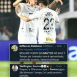 Torcedores do Santos estão encantados com a vitória parcial sobre o Corinthians…