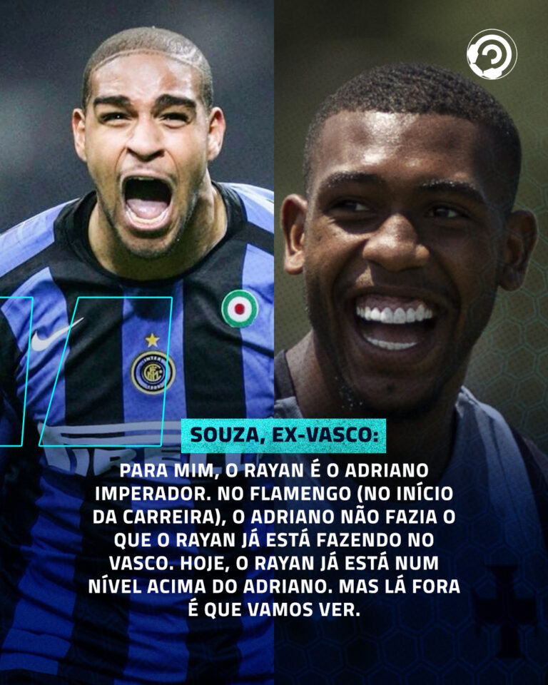 O Ex-volante Souza enalteceu o garoto Rayan e até o comparou com o Adriano Impe…