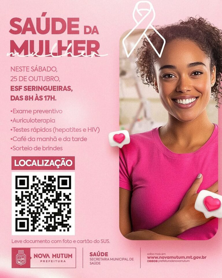 Campanha de Prevenção – Saúde da Mulher 
Atenção, mulheres mutuenses!
Neste sáb…